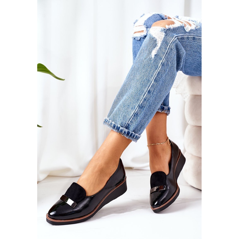 Lakirane cipele na klin POTOCKI 12032 Crna 2