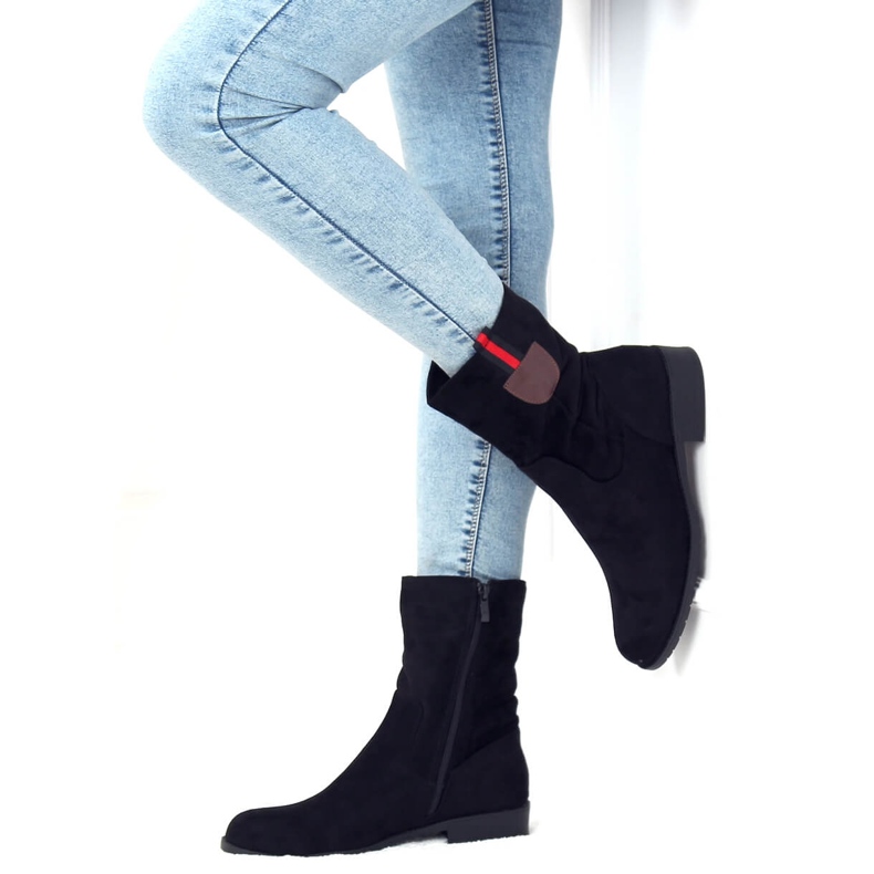 Crne ženske ravne čizme 1707 Crne crna 1