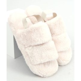 Ženske papuče od krem ​​krzna N-92 Bež ekru 1