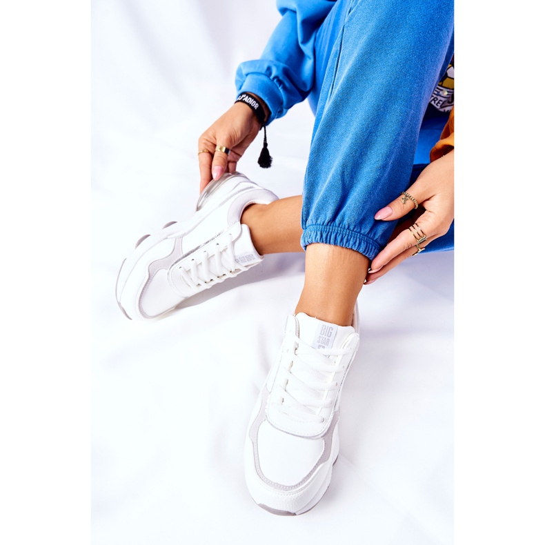 Ženske sportske cipele Memory Foam Big Star II274178 Bijele bijela srebro 2