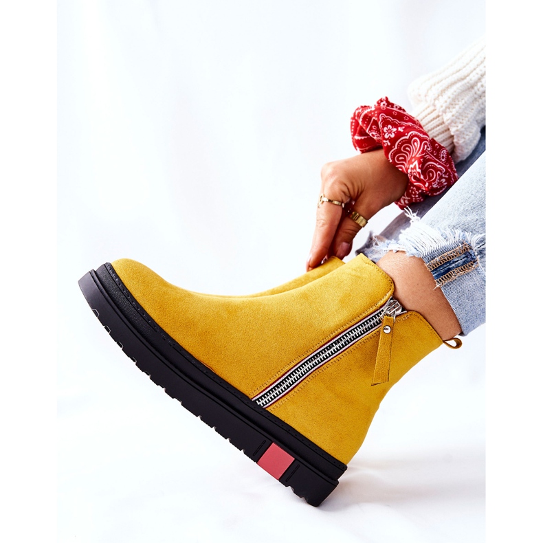 PS1 Suede Booties Jodhpur čizme na platformi Yellow Nessa žuta boja 2