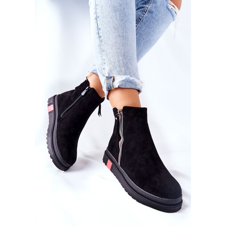 PS1 Suede Booties Jodhpur čizme Na platformi Black Nessa crna 1