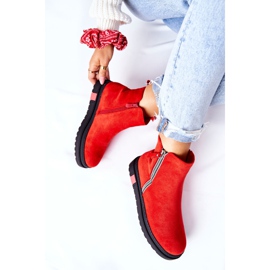 PS1 Suede Booties Jodhpur čizme Na platformi Red Nessa crvena 1