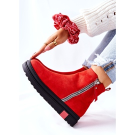 PS1 Suede Booties Jodhpur čizme Na platformi Red Nessa crvena 2