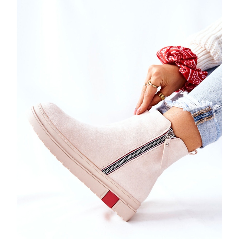 PS1 Suede Booties Jodhpur čizme na platformi Bež Nessa 2