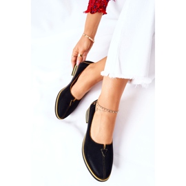 Maciejka Crne kožne cipele 05035-07 crna žuta boja 1