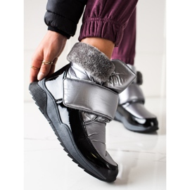 S. BARSKI Snježne čizme s krznom S.BARSKOG crno srebro 1