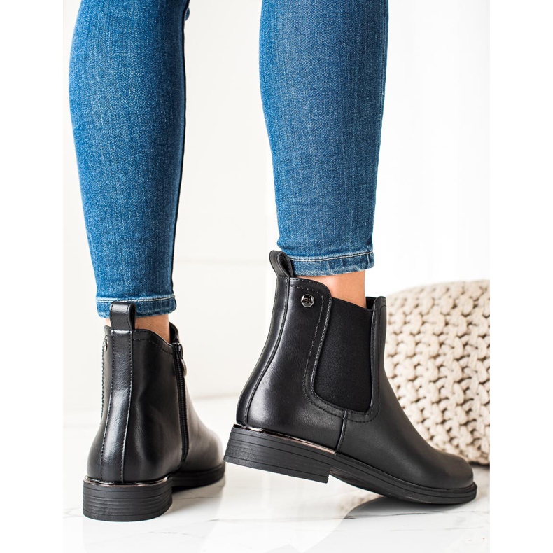 Sergio Leone Klasične crne čizme s patentnim zatvaračem crno 1