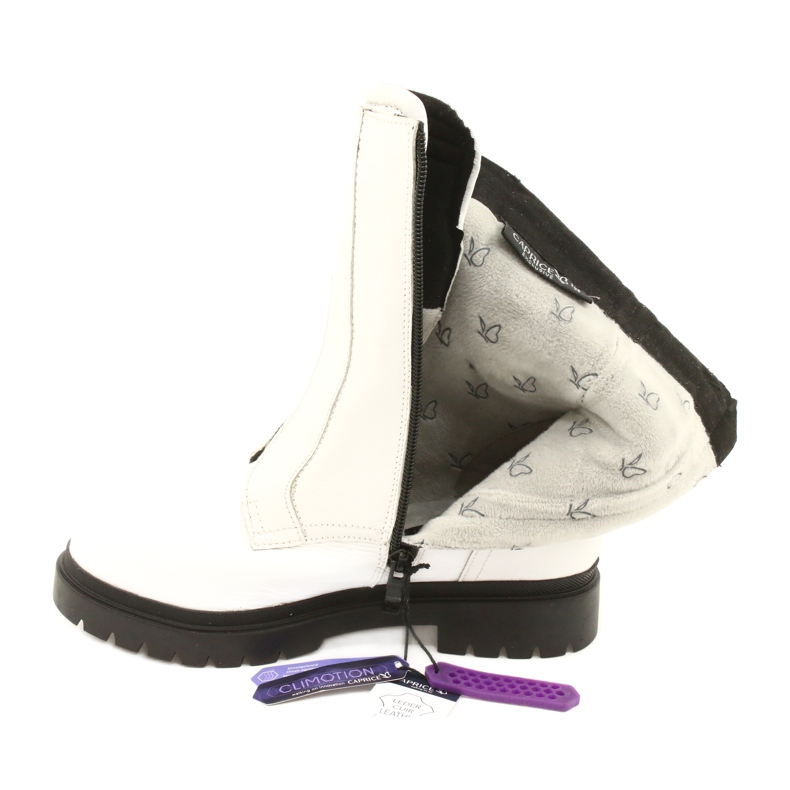 Bijele ženske čizme Caprice 9-25454-27 108 Bijele Naplak bijela crna 3