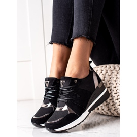 Crne VINCEZA tenisice na klin crno 1