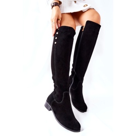 Lewski Shoes Kožne čizme od antilopa Lewski 2840 Crna crno 2