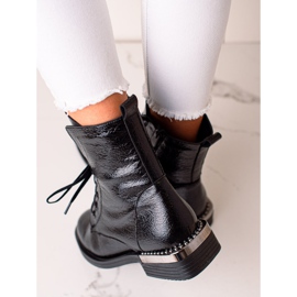 W. Potocki Elegantne Potocki čizme na vezicu crno 2