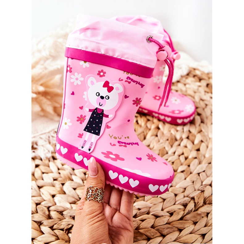 Dječje ružičaste gumene galoše Zinstina medvjed ružičasta 1