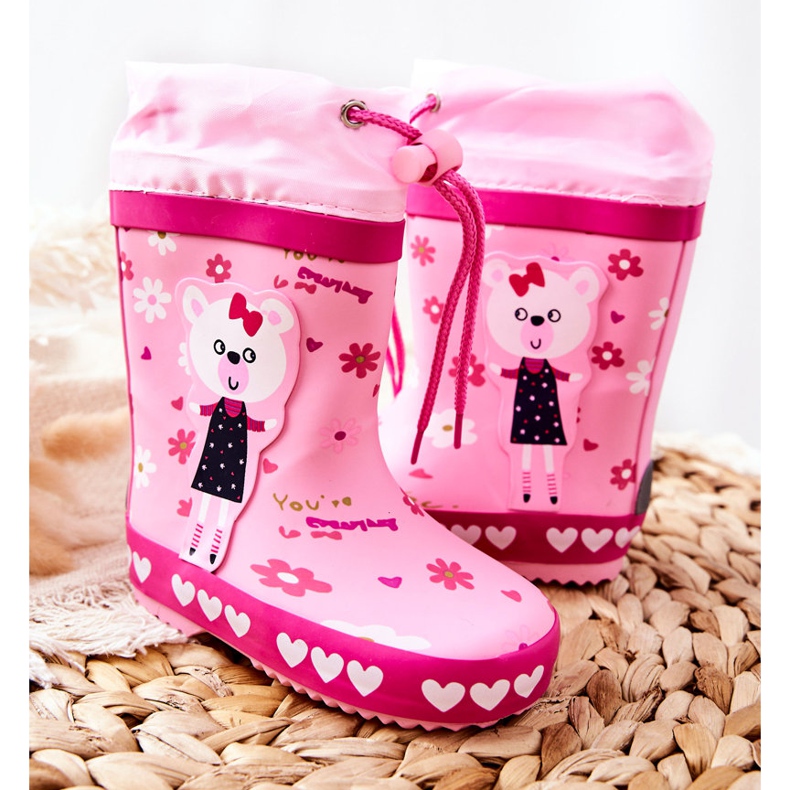 Dječje ružičaste gumene galoše Zinstina medvjed ružičasta 2