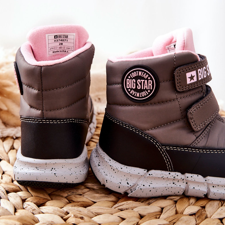 Dječje čizme za snijeg Memory Foam Big Star II374071 Szare crno siva 2