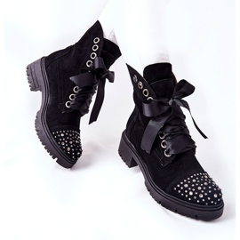 Lewski Shoes Čizme od antilopa Workery Lewski Cipele vezane 3069 Crna crno 2