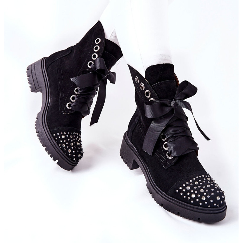 Lewski Shoes Čizme od antilopa Workery Lewski Cipele vezane 3069 Crna crno 2