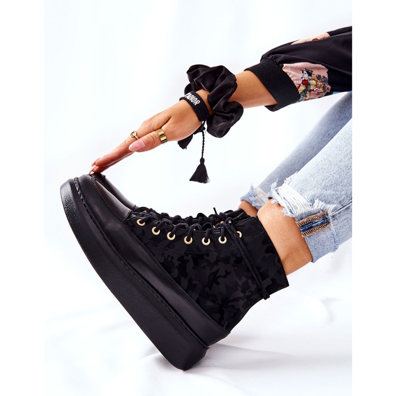 Lewski Shoes Sportske kožne cipele Lewski 3034 Black Camo crna 2