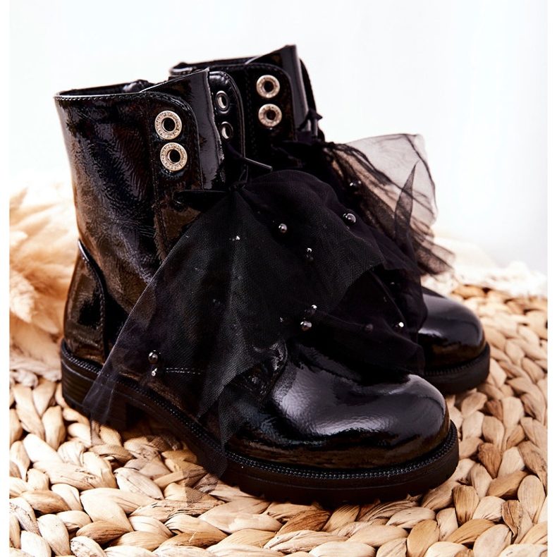 S.Barski Dječje crne tople lakirane čizme Semissa crna 1