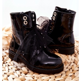 S.Barski Dječje crne tople lakirane čizme Semissa crna 2