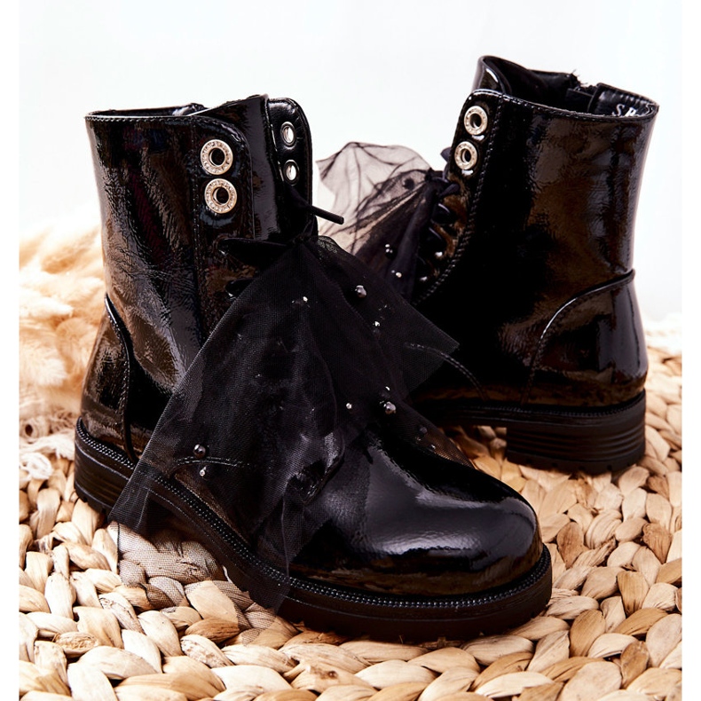 S.Barski Dječje crne tople lakirane čizme Semissa crna 2