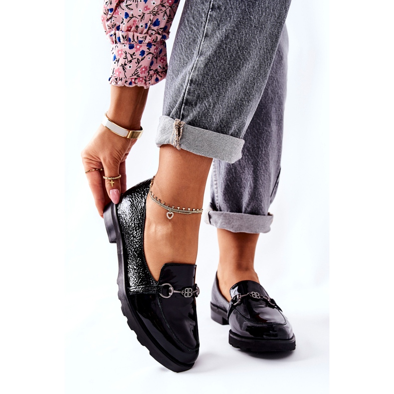 Kožne cipele Nicole Lacquered Black 2667 crna 1