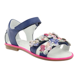 Bartek sandalki Gladiatikki 16168 kukuruz ukrašen cvijećem plava 1