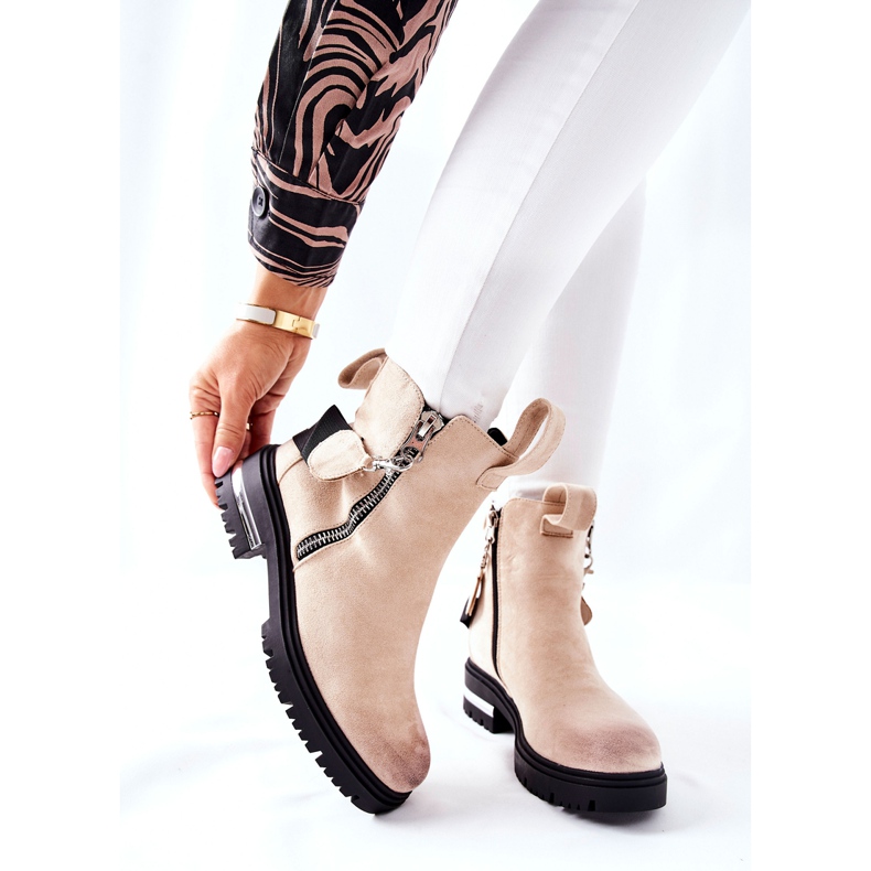 PS1 Izolirane čizme s patentnim zatvaračem Bež Cortona 2