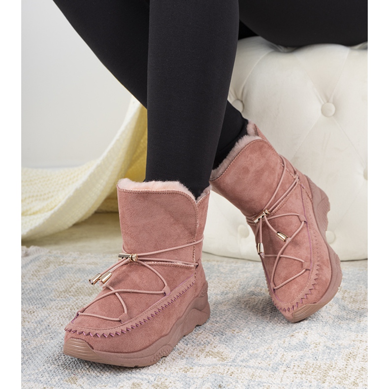 Ružičaste čizme za snijeg s rebrima Carrera ružičasta 1