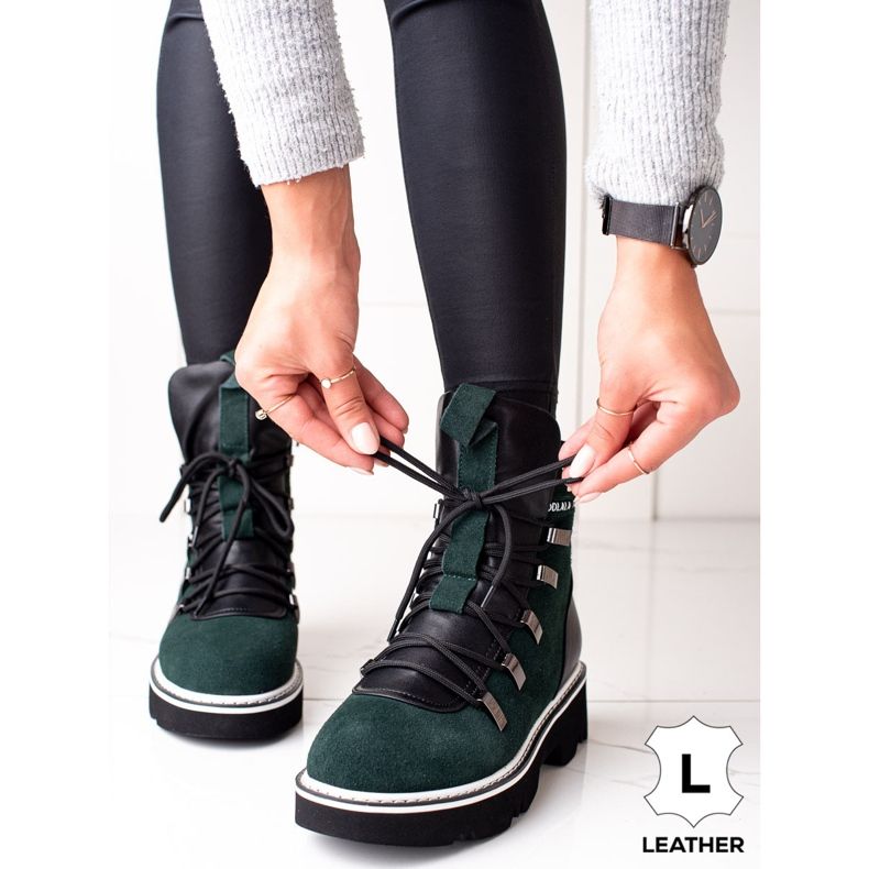 Kožne čizme ARTIKER zelena 1