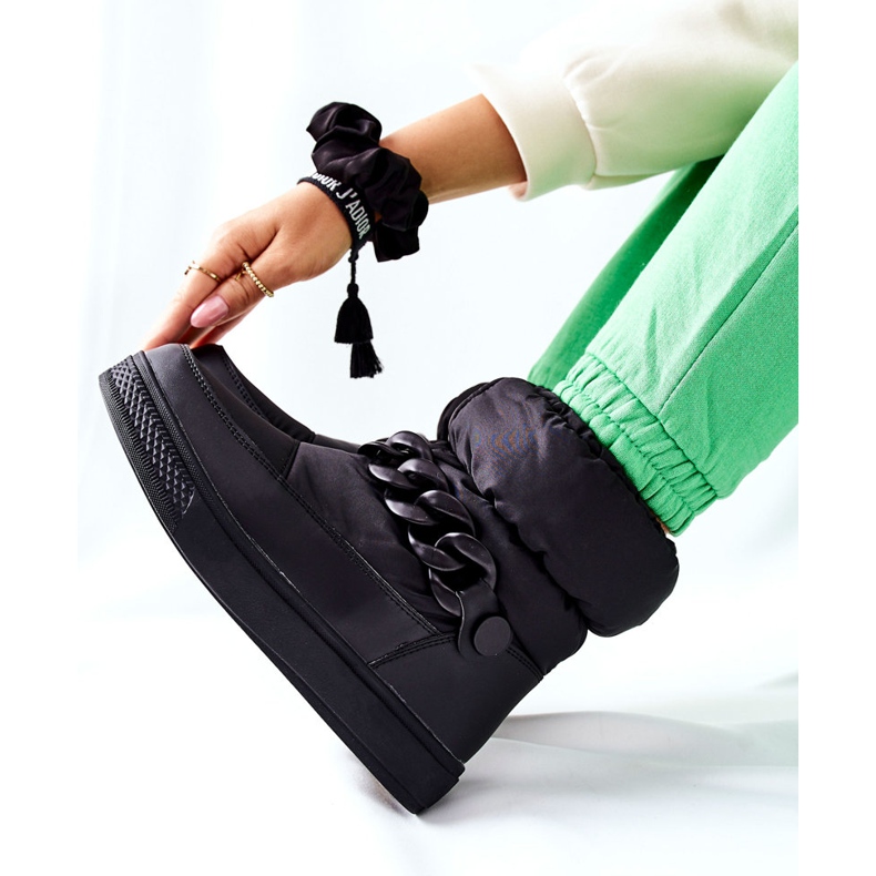 S.Barski Ženske crne čizme Khariche s toplim snijegom crna 2