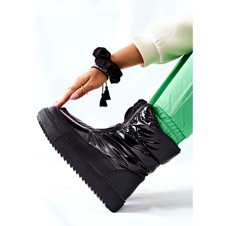 S.Barski Ženske tople čizme za snijeg Black Monile crna 2