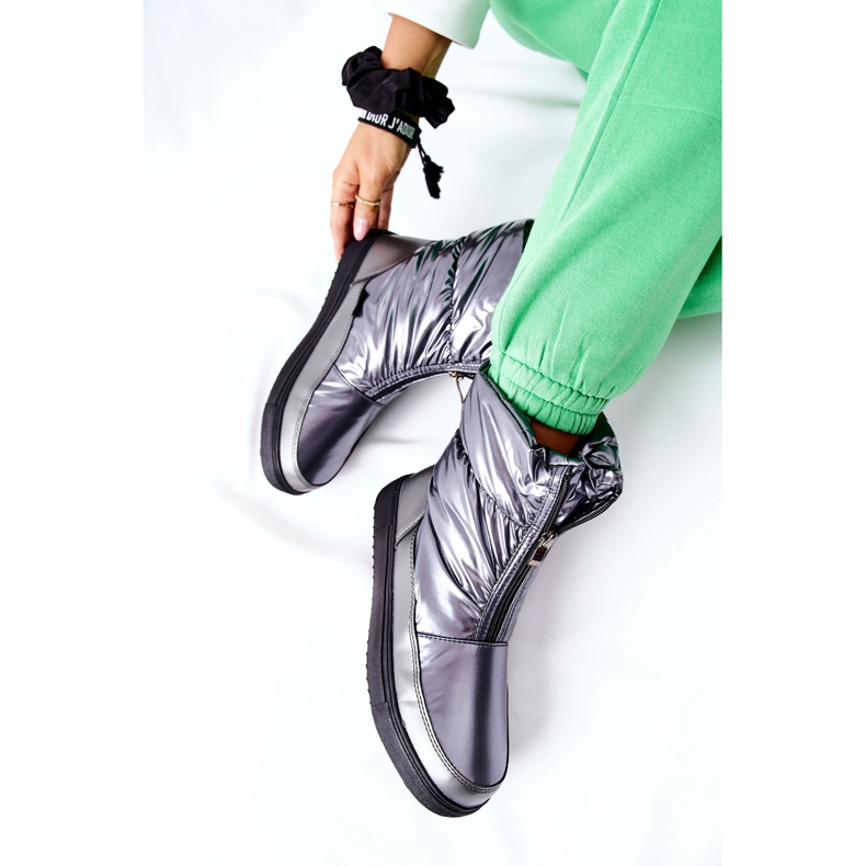 S.Barski Ženske tople snježne čizme Monile srebro siva 1