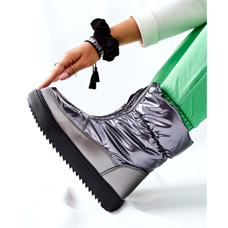 S.Barski Ženske tople snježne čizme Monile srebro siva 2