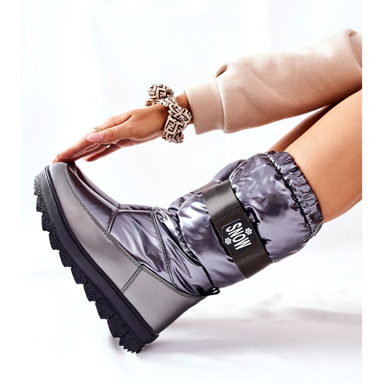 S.Barski Ženske visoke tople čizme za snijeg Grey Eunousa srebro siva 2