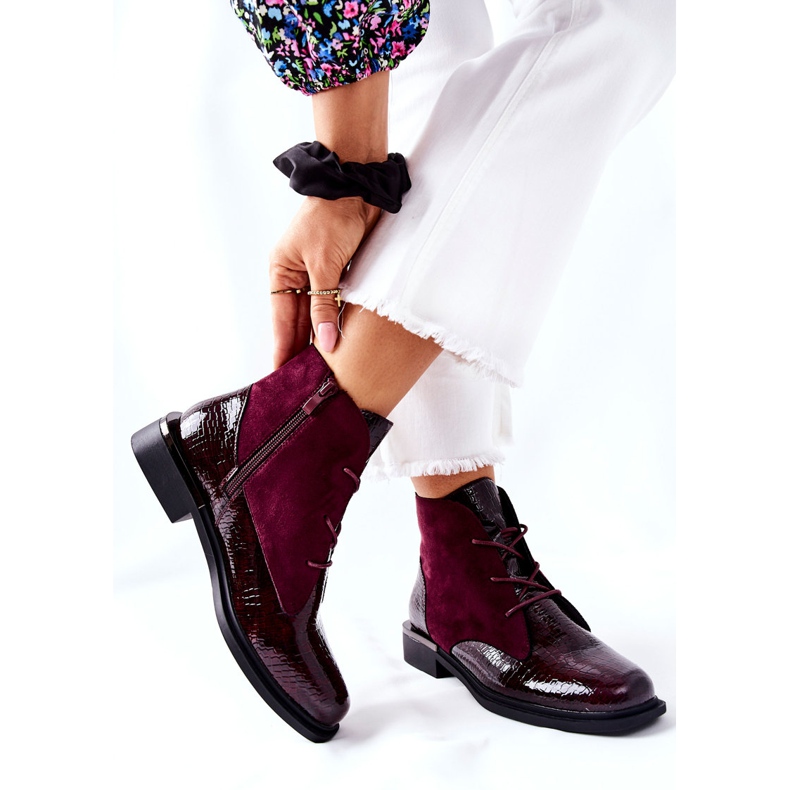 Tople čizme od antilopa Sergio Leone BT401 Burgundija bordo 2