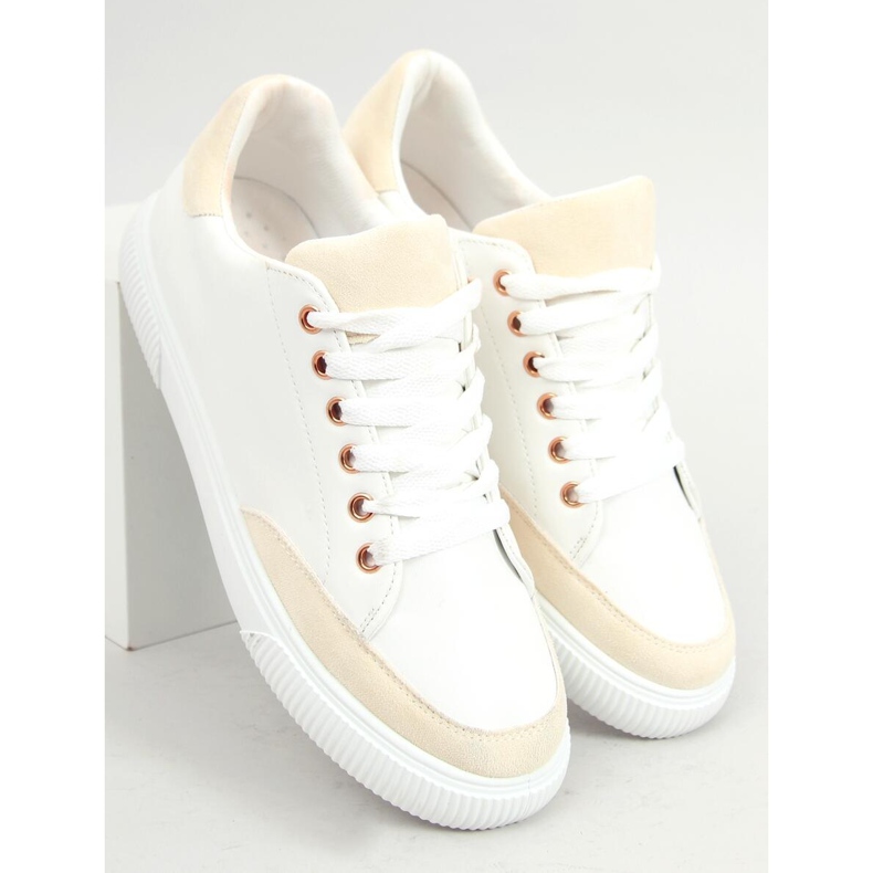 Bijele ženske tenisice 6110 Žuta bijela žuta boja 1