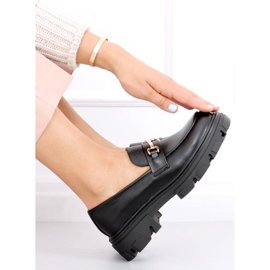 Crne YY11 Crne mokasine s debelim potplatima crna 2