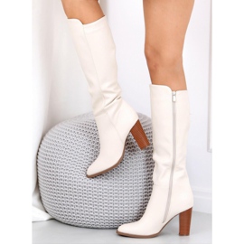 Čizme s visokim potpeticama, UK03P bež boje krem ​​boje 1