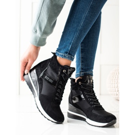 W. Potocki Tenisice na klin Potocki crno 1