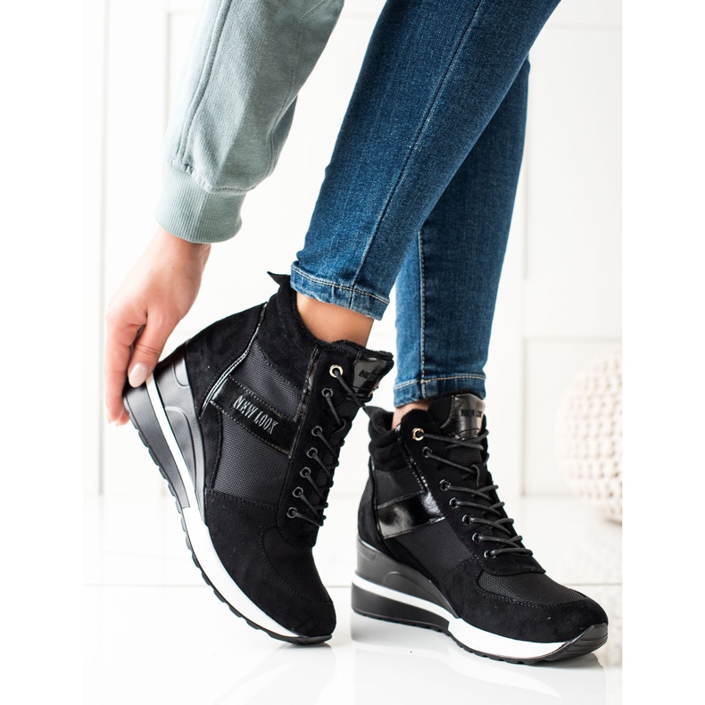 W. Potocki Tenisice na klin Potocki crno 1