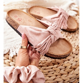 FW1 Ružičaste papuče Taryne na potplatu od pluta ružičasta 1