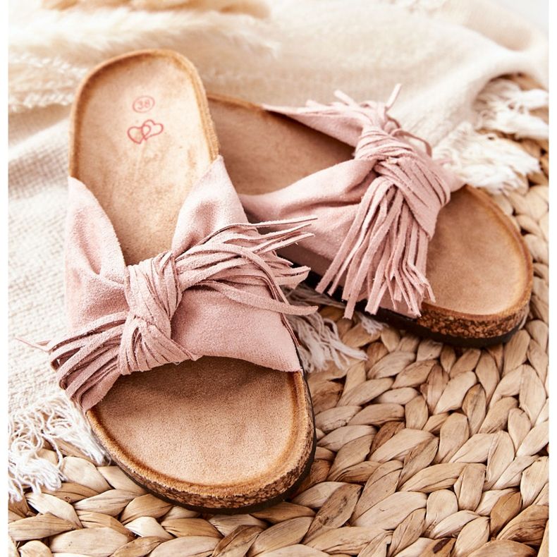 FW1 Ružičaste papuče Taryne na potplatu od pluta ružičasta 2