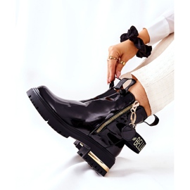 PM1 Klasične lakirane čizme s crnom prugom Lorie 1