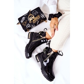 PM1 Klasične lakirane čizme s crnom prugom Lorie crna 2