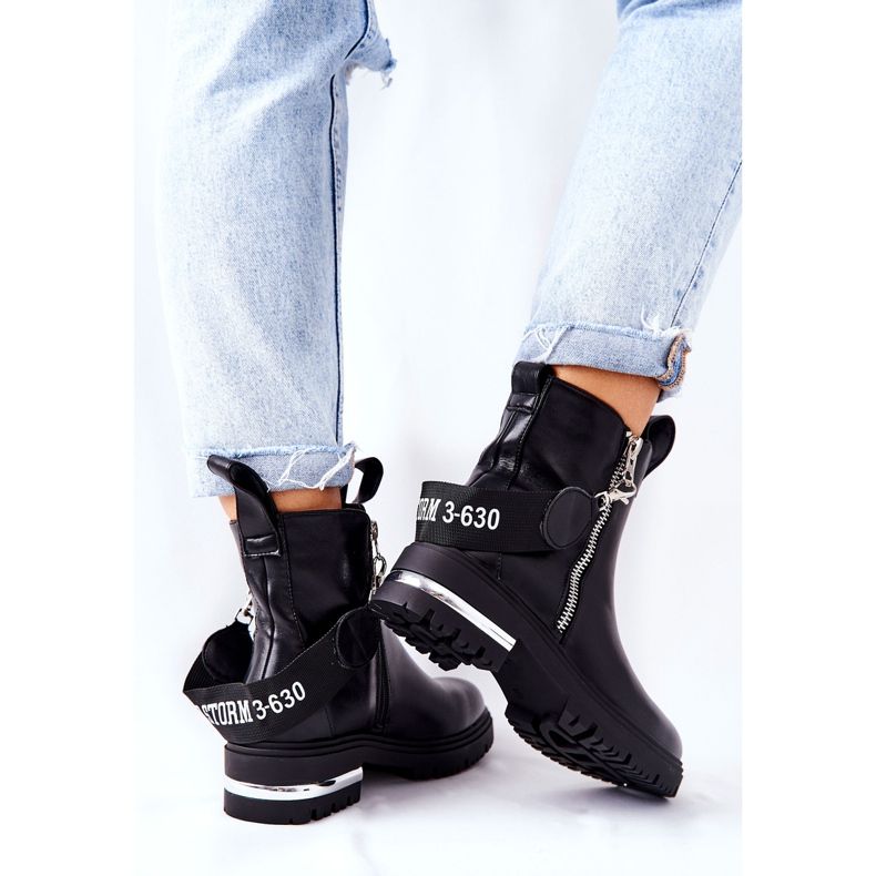 PS1 Crne čizme od tople kože Cortona s patentnim zatvaračem crna 2