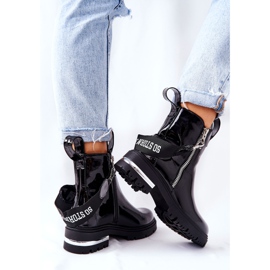 PS1 Kožne lakirane tople čizme s patentnim zatvaračem Crna Cortona 2