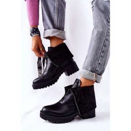 Vinceza Kožne čizme na crnoj Challonte s visokim potpeticama 2