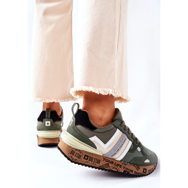 Ženske sportske cipele Big Star II274299 Khaki kaki zelena 1