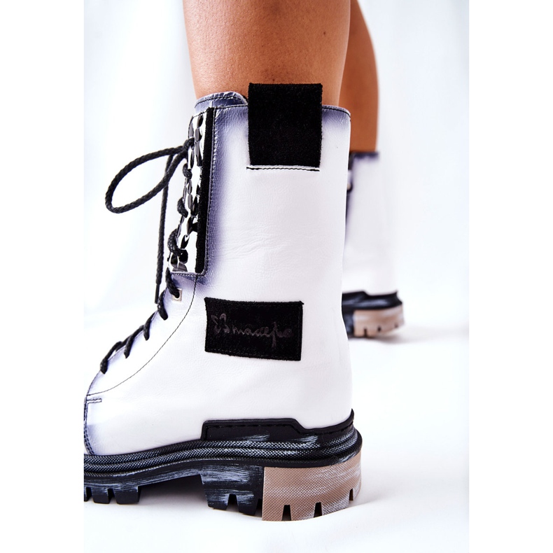 Kožne čizme Tople čizme Maciejka bijele 05113-11 bijela crno 1